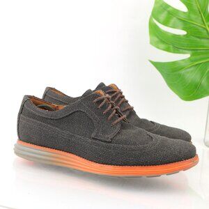 Cole Haan Mens Lunargrand Oxford Sneaker Size 10 Black Gray Denim Casual Shoe